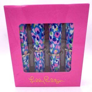 NEW Lilly Pulitzer Hottie Dottie Four Cloth Napkins With Rings Set GWP